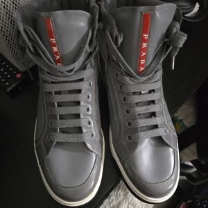 Prada Gray High-Top Men's Sneakers
